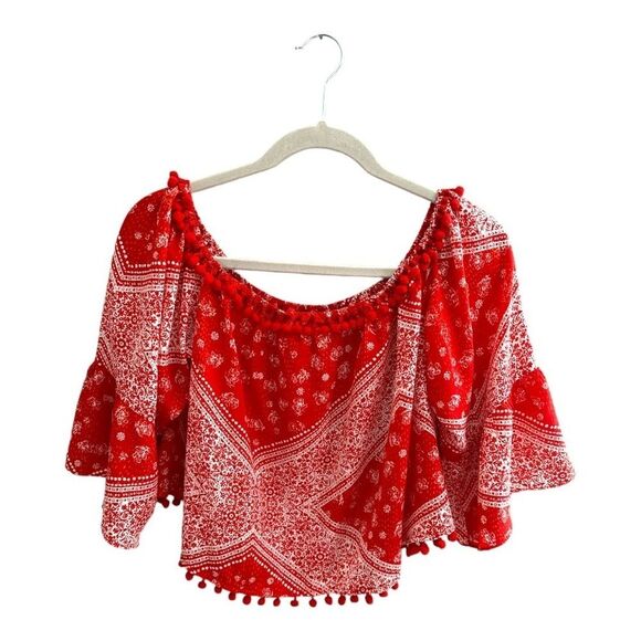 Tularosa Tops Tularosa Alexa Bandana Print Off The Shoulder Top Size M - Picture 3 of 7